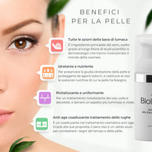 Carica l'immagine nel visualizzatore di Gallery, Bioluma Bava di Lumaca Siero Viso 30ml Idratante Nutriente Antiage con Acido Ialuronico Arginina Olio Argan Maca Pelle Grassa Secca Mista Coadiuvante Antirughe Rivitalizzante Viso Collo Made in Italy