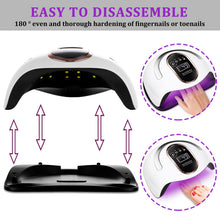 Carica l'immagine nel visualizzatore di Gallery, Lampada Unghie UV LED,72W Lampada UV Unghie Professionale per Manicure/Pedicure,4 Timers da 10s/30s/60s/90s,LCD Display Lampada per unghie per Gel Nail Polish Light