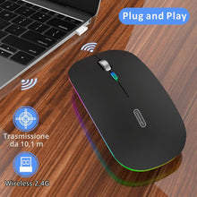 Carica l'immagine nel visualizzatore di Gallery, Uiosmuph G12 Mouse Wireless, LED Silenzioso Mouse Senza Fili, Nero Opaco