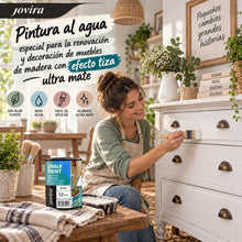 Carica l'immagine nel visualizzatore di Gallery, JOVIRA PINTURAS Chalk Paint - Vernice gessata all'acqua opaca + Pennello speciale per legno. Rinnovate i vostri mobili c