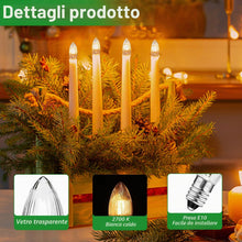 Carica l'immagine nel visualizzatore di Gallery, SCNNC Lampadine Candela E10 34V 3W, Lampadine di Ricambio Candela Arco Bianco Caldo 2700K, Lampadina Candela Conica Scan