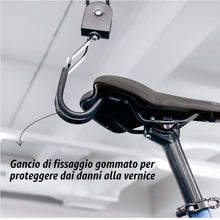Carica l'immagine nel visualizzatore di Gallery, Fischer Supporto per biciclette ed e-bike, portata fino a 30 kg, sollevatore a soffitto con altezza fino a 4 m, meccanic