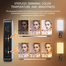 Carica l'immagine nel visualizzatore di Gallery, Telefono Luce Selfie, Luce per Foto Portatile Dimmerabile 2500-9000K CRI 95+ 3000mAh Batteria 120 LED con Treppiede e Cl