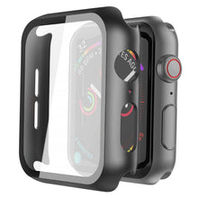 Carica l&#39;immagine nel visualizzatore di Gallery, Misxi [2 Pezzi] Nero Cover Con Vetro Temperato per Apple Watch SE3/SE2/SE/Serie 6/Serie 5/Serie 4 44mm, Custodia Rigida Protezione Totale Ultra Sottile HD Clear Pellicola Protettiva Per iWatch