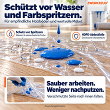 Carica l'immagine nel visualizzatore di Gallery, 10 pezzi teli per imbiancare extra resistenti – pellicole protettive in plastica per ristrutturazioni, traslochi e prote
