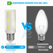 Carica l'immagine nel visualizzatore di Gallery, Lampadina LED E27 5W = 90W 925LM Bianco Fredda 6000K 2 Pezzi