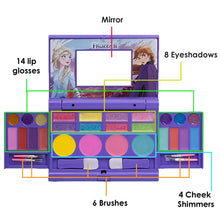 Carica l'immagine nel visualizzatore di Gallery, Disney Frozen 2 – Townley Girl Set Cosmetico Compatto con Specchio e 14 Lucidalabbra, 4 Luminanti, 6 pennelli. Set Makeup Colorato Pieghevole e Lavabile per bambine