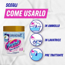 Carica l'immagine nel visualizzatore di Gallery, Vanish Oxi Action Multipower Polvere Bianco Splendente, Smacchiatore per Capi Bianchi, 1 Confezione da 500 g per Bucato, Additivo Lavatrice Multiazione senza Candeggina