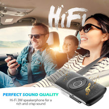 Carica l'immagine nel visualizzatore di Gallery, AGPTEK Vivavoce Auto Bluetooth 5.0 con Siri Assistente Comandi Vocali di Google Altoparlante Kit e Scheda TF Supporto per Aletta Parasole Connessione Automatica, Nero