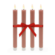 Carica l'immagine nel visualizzatore di Gallery, Relaxdays Candele LED Bastoncino, Set 4, 25 x 2 cm, Fiamma tremolante, Vera Cera, scanalature