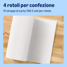 Carica l'immagine nel visualizzatore di Gallery, by Amazon Rotolo da Cucina TAD Ultra Assorbente, 4 Rotoli (Confezione da 1), 51 Fogli per Rotolo