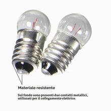 Carica l'immagine nel visualizzatore di Gallery, 10 Lampadine E10 DC, Luce Bianca Calda, 1.5 V 0.3 A, per Esperimenti Elettrici Fisici (1.5V)