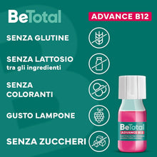 Carica l'immagine nel visualizzatore di Gallery, Be-Total Advance B12 Integratore Alimentare 50+ Gusto Lampone 30 Flaconcini