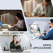 Carica l'immagine nel visualizzatore di Gallery, Carehabi Lampada da scrivania a LED, dimmerabile, lampada da tavolo a LED con 5 colori e 5 livelli di luminosità, lampad