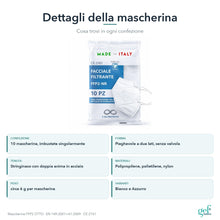 Carica l'immagine nel visualizzatore di Gallery, OTTO Mascherine FFP2 CE 2761 Made in Italy - Varianti Colore e Quantita