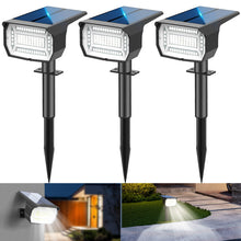 Carica l'immagine nel visualizzatore di Gallery, LOTMOS 3Pcs Faretti Solari da Esterno, 72 LED Lampade da Giardino 3 Modalità IP67 Impermeabile Luce per Cortile, Patio, Vialetto, Alberi