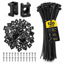 Carica l'immagine nel visualizzatore di Gallery, 120 Pz Supporto per Fascette Stringicavo 15 x 10 mm, Fascette per Cavi