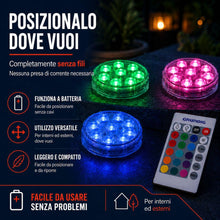 Carica l'immagine nel visualizzatore di Gallery, Grundig Faretto senza fili, set di 3 pezzi, faretto a LED con telecomando, illuminazione RGB con cambio di colore, faret
