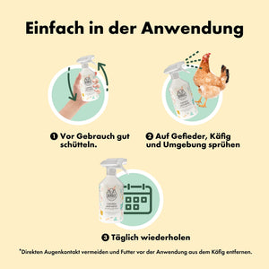 Spray antiacaro BIRDLY per polli – 500 ml – Efficace repellente per acari con oli essenziali, spray antiacaro contro acari e parassiti, per la prevenzione e l'infestazione acuta