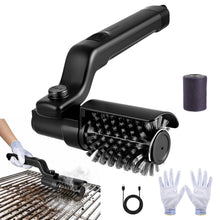 Carica l'immagine nel visualizzatore di Gallery, Spazzola elettrica senza fili, spazzola elettrica per barbecue, testina in acciaio inox max 350 giri/min, angolo regolab
