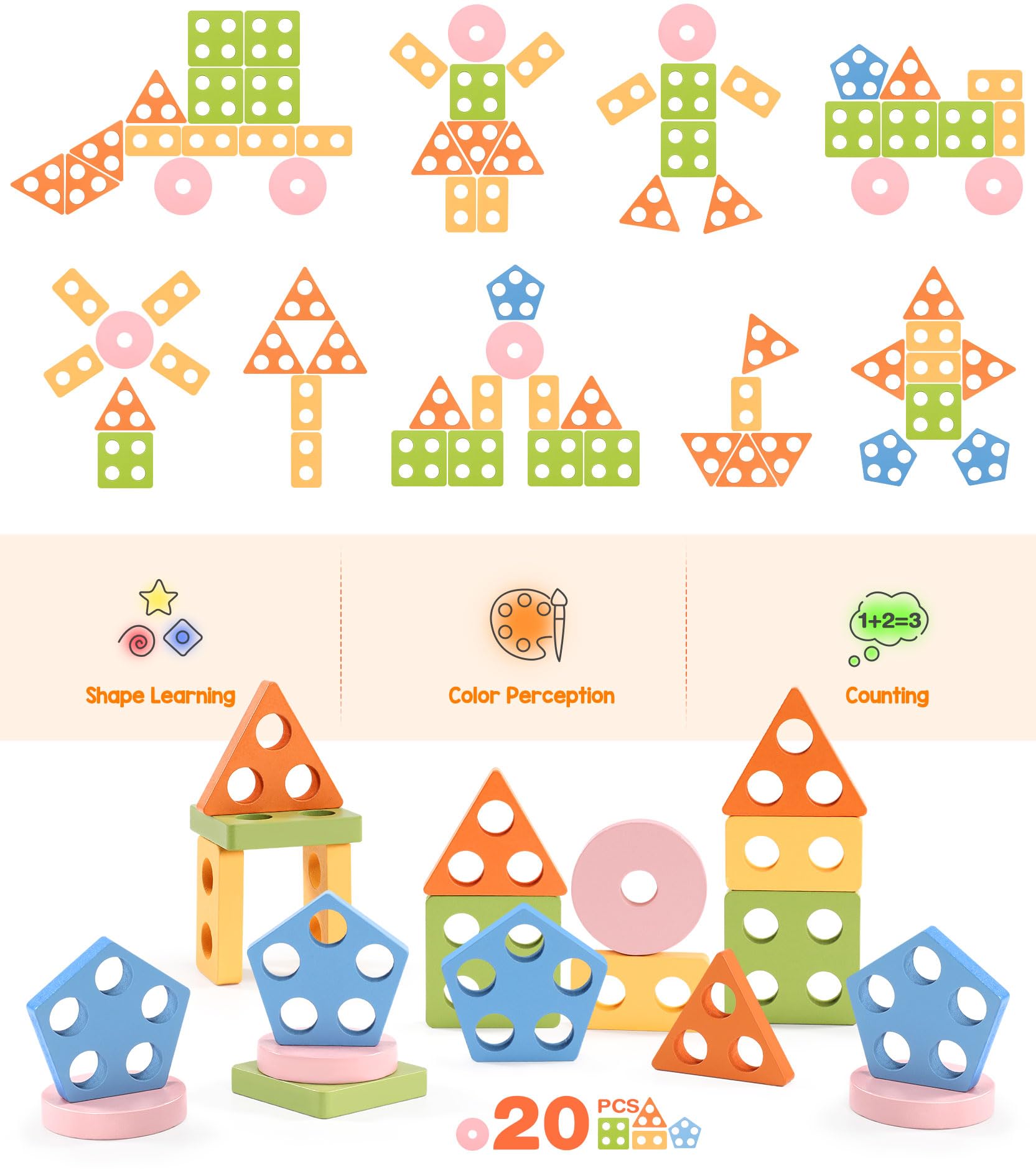 Sebra Gioco Montessori Cubo in Legno con Forme Geometriche - Bamby Store Sebra Gioco Montessori Cubo in Legno con Forme Geometriche - Bamby Store