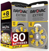 Carica l'immagine nel visualizzatore di Gallery, 80 Batterie per Apparecchi Acustici Misura 10 Rayovac Extra