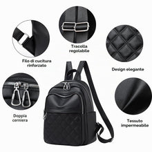 Carica l'immagine nel visualizzatore di Gallery, Suweir Zainetto Donna Elegante Zaino Donna Pelle PU Zaino da Città Impermeabile Casual Daypack Backpack per il Lavoro per Viaggi, Lavoro, Scuola (Nero)