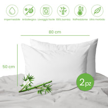 Carica l'immagine nel visualizzatore di Gallery, Copricuscino Impermeabile 50x80 cm – Copri Cuscino Antiacaro Anallergico Tre Strati Con Zip – 2 Pezzi Copricuscini – Cop