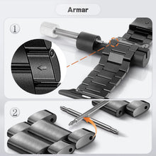 Carica l'immagine nel visualizzatore di Gallery, Cinturino Compatibile con Apple Watch 45mm 44mm 42mm per Donna e Uomo, in Acciaio Inossidabile Metallo per Serie 8 7 6 5