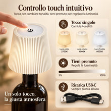 Carica l'immagine nel visualizzatore di Gallery, Lampada per Bottiglia LED Senza Fili Ricaricabile, Paralume per Bottiglia con 2 Adattatori Universali, Lampada Tappo Bot