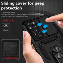 Carica l'immagine nel visualizzatore di Gallery, Cover per Xiaomi Redmi Note 11S 4G/Redmi Note 11 4G e 2 Vetro Temperato Custodia con Scorrevole Protezione Fotocamera Cu
