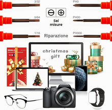 Carica l'immagine nel visualizzatore di Gallery, SHALL Set di 6 cacciaviti di precisione con custodia, 12 misure magnetiche, kit di strumenti di riparazione fai da te pe