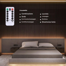 Carica l'immagine nel visualizzatore di Gallery, DBFAIRY Striscia LED a batteria, 2 m, 60 LED, con timer a distanza, impermeabile, per camera da letto, armadio, casa, fe