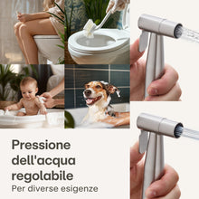 Carica l'immagine nel visualizzatore di Gallery, Praknu Idroscopino per WC in Acciaio Inox – Doccetta Bidet con Supporto