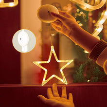 Carica l'immagine nel visualizzatore di Gallery, Anmossi LED Luci di Natale,3 Pezzi Tenda Luci Natalizie a Batteria,10 LED Tenda Luminosa con Stelle,Bianco Caldo,Timer,Luci Natale Decorativa per Natale,Finestra,Matrimoni,Feste