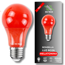 Carica l'immagine nel visualizzatore di Gallery, DM TECH Lampadina Rossa LED E27 Luce Notturna Dormire Senza Luce Blu Relax Sonno Riposo Melatonina Illuminazione Calda A