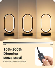 Carica l'immagine nel visualizzatore di Gallery, EDISHINE Lampada Comodino LED, Dimmer Touch, 3 Temperature di Colore, Nero