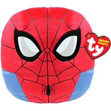 Carica l'immagine nel visualizzatore di Gallery, Ty Squishy Beanies Collezione Marvel, Spiderman, Tutti i Tuoi Eroi Preferiti a Forma di Morbido Cuscino di Peluche da Co