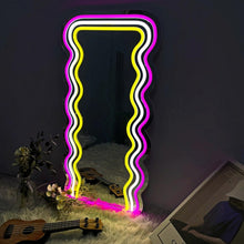 Carica l'immagine nel visualizzatore di Gallery, LED Specchio Neon Luci Dressing Up Specchio Gatto/Shine Cuore/Bat/Farfalla Forma Neon Segni Moderna Casa Ragazza Camera 