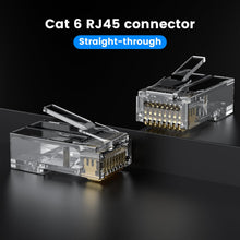 Carica l'immagine nel visualizzatore di Gallery, MOGOOD Connettori RJ45 Cat6 Passanti 10Gbps 50 Pz per Cavi Ethernet AWG24