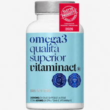 Carica l'immagine nel visualizzatore di Gallery, Omega 3-500 Capsule - 2000mg Di Olio Di Pesce Purissimo per Dose In Forma Trigliceride (TG) - 600mg di EPA e DHA per Dos