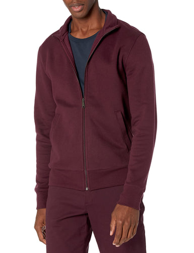 Amazon Essentials Felpa con Collo a Lupetto con Cerniera Integrale Uomo, Bordeaux, L