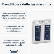 Carica l&#39;immagine nel visualizzatore di Gallery, De&#39;Longhi Dlsc200 Ecodecalk Decalcificante Naturale Per Tutte Le Macchine Da Caffè, Con Ingredienti Da Materie Prime Naturali, Biodegradabile, Made In Italy, Monodose da 100ml ciascuno
