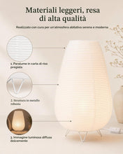 Carica l'immagine nel visualizzatore di Gallery, ACMHNC Lampada da Tavolo in Carta di Riso, E14, 3000K