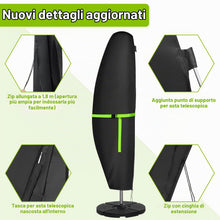 Carica l'immagine nel visualizzatore di Gallery, GEMITTO Copertura Protettiva per Ombrellone (Diametro 2-4 m) da Giardino Impermeabile, con Cerniera Impermeabile (280 x3