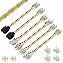 Carica l'immagine nel visualizzatore di Gallery, PAUTIX 4pin CCT COB LED Striscia Connettore Kit, larga 10mm Striscia LED COB CCT, Connettore trasparente Gapless 4 pezzi