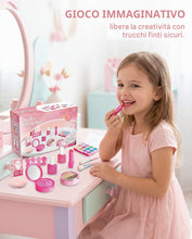 Carica l'immagine nel visualizzatore di Gallery, Set di Trucco per Bambini per Bambine, Kit Make-up Finta 12 Pezzi, per Gioco di Ruolo e Feste, Senza Cosmetici Reali, pe