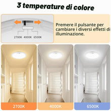 Carica l'immagine nel visualizzatore di Gallery, Oumida Plafoniera LED Soffitto con Sensore di Movimento, 2700K/4000K/6500K 18W Lampadario con Sensore, 1800LM IP44 Plafo