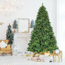 Carica l'immagine nel visualizzatore di Gallery, COSTWAY Albero di Natale 210/225/240 cm, Albero di Natale con 460/540/600 Luci a LED Bianco Caldo, 925/1125/1335 Rami e Pigne, Decorazione Natalizia per Casa e Negozio (225cm)