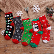 Carica l'immagine nel visualizzatore di Gallery, ZAKASA Calze Natalizie Donna Fantasia: Calzini Divertenti In Cotone, Regalo Invernali Termici Colorate, Vacanza Babbo Natale Deer Stampa 5 Paia EU 35-42 Natale-C
